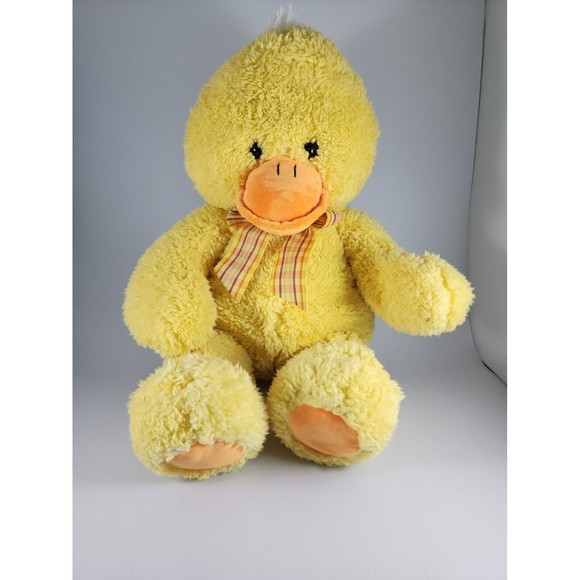 Homerbest Other - Homerbest 18” Yellow Duck Plush Stuffed Animal With Orange Bill Feet Bow Easter